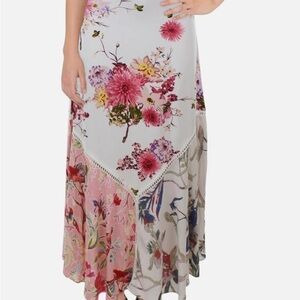 Chelsea & Theodore floral patchwork boho maxi dress size S peasant  romantic